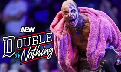 Darby Allin next to an AEW Double or Nothing logo