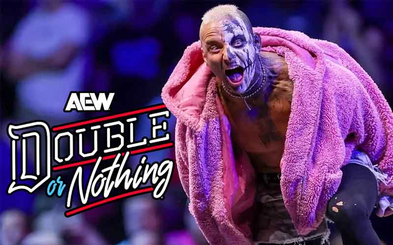 Darby Allin next to an AEW Double or Nothing logo