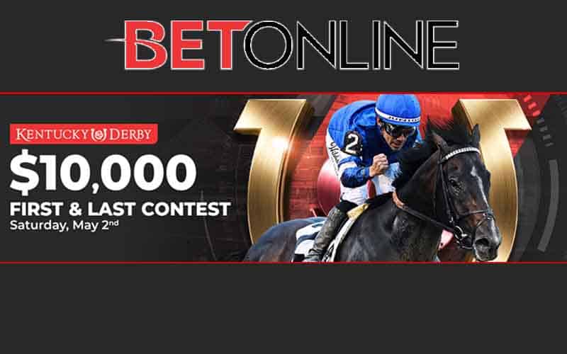A BetOnline logo and a promotional image detailing their 2026 Kentucky Derby betting contest