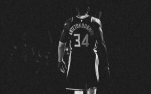 Giannis Antetokounmpo walking away
