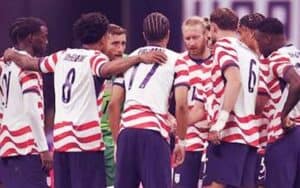 Team USA 2026 huddling during a World Cup match