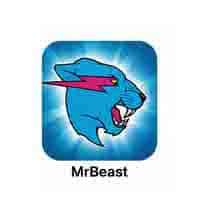 MrBeast app icon showing a blue shark head with a red lightning bolt on a blue background.