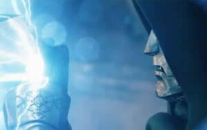 Dr. Doom blocking Thor's attack