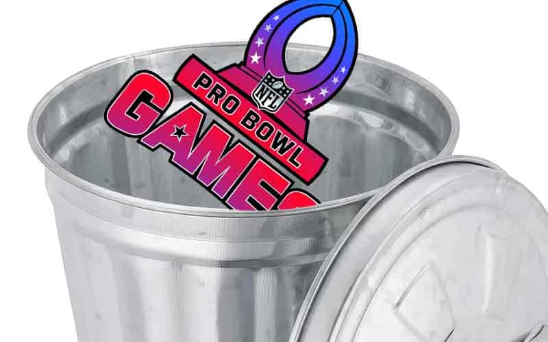 Pro Bowl being thrown in the trash