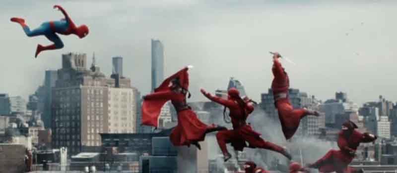 Spiderman battling The Hand