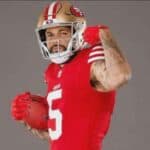Mike Evans flexing in a 49ers uniform