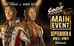 a promo image for Sunday Nights Main Event WWE featuring Cody Rhodes and Randy Orton