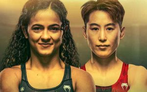 UFC 332 promo featuring Natália Silva and Wang Cong