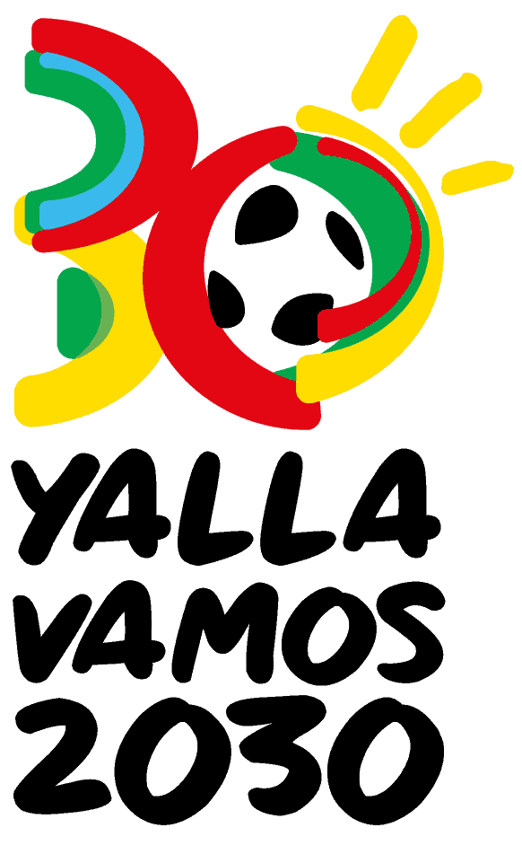 FIFA 2030 - Sportsbetting.legal Colorful abstract logo forming the number 30 in red, yellow, green, and blue for a 30th anniversary celebration.